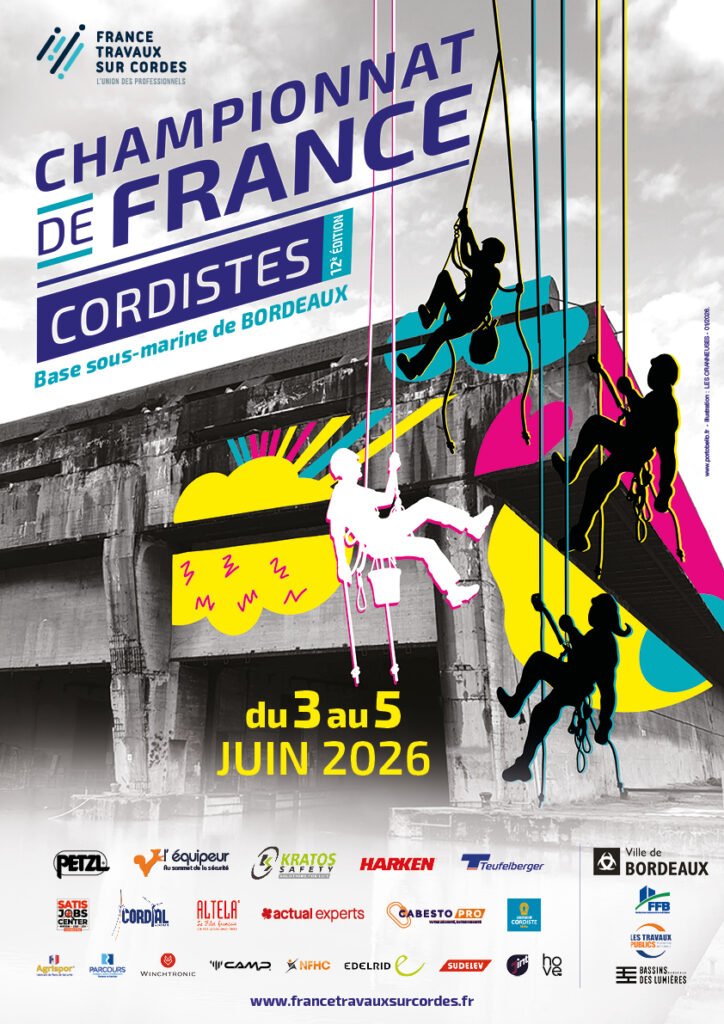 La 12ème édition du Championnat de France cordistes se déroulera pour la première fois à Bordeaux du 3 au 5 juin 2026